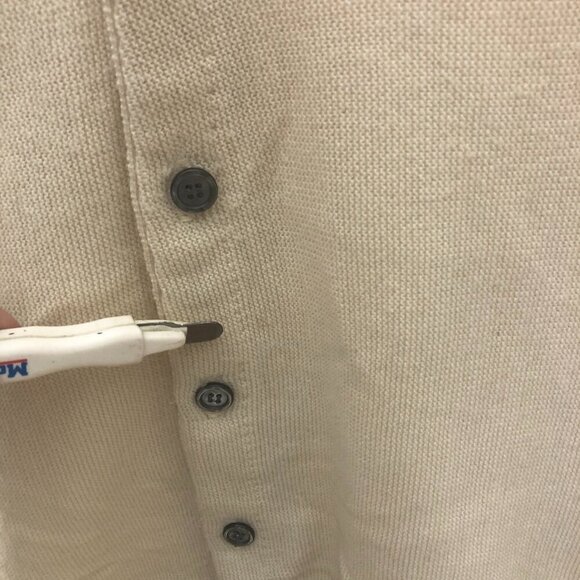 Vintage 80s 90s Cream Cardigan Made in USA Size Medium - Picture 8 of 9